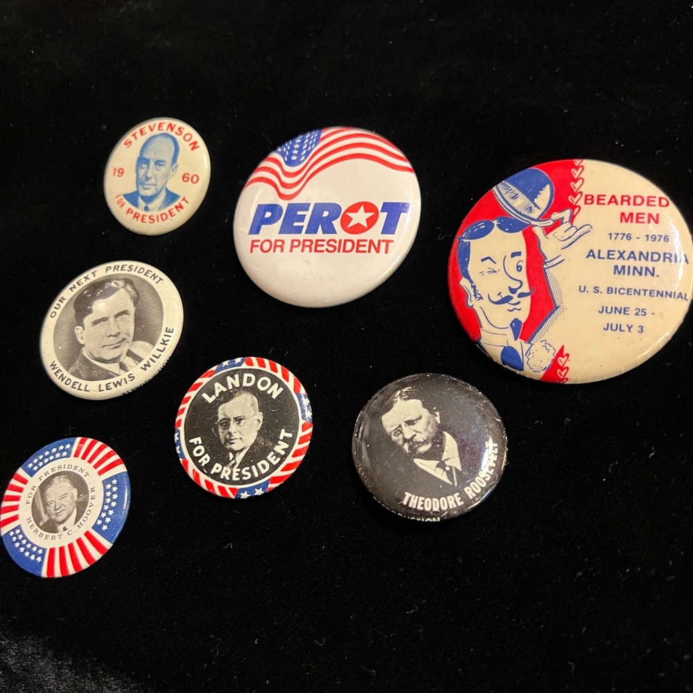 Vintage reproduction, presidential pins